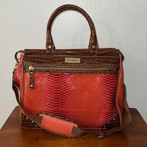 Samantha Brown | Orange Faux Crocodile Print Travel Bag